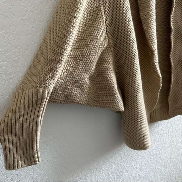 Khaki Dolman Sleeve Open Front Knit Cardigan Sweater - Picture 2 of 7